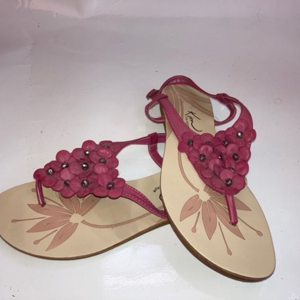 pink floral jewel sandals
